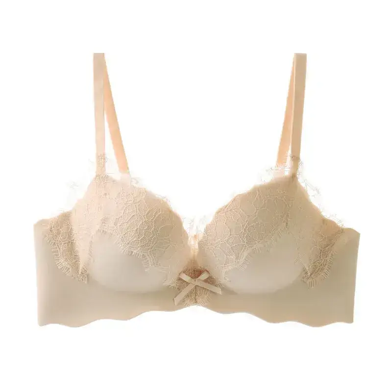 French Style Lace Underwear Women's Small Chest Push-up No Steel Ring One-piece - Image 3