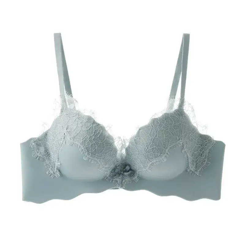 French Style Lace Underwear Women's Small Chest Push-up No Steel Ring One-piece - Image 4