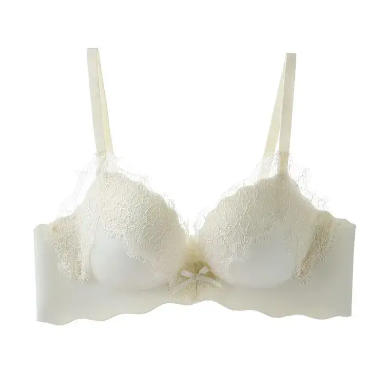 French Style Lace Underwear Women's Small Chest Push-up No Steel Ring One-piece - Image 5