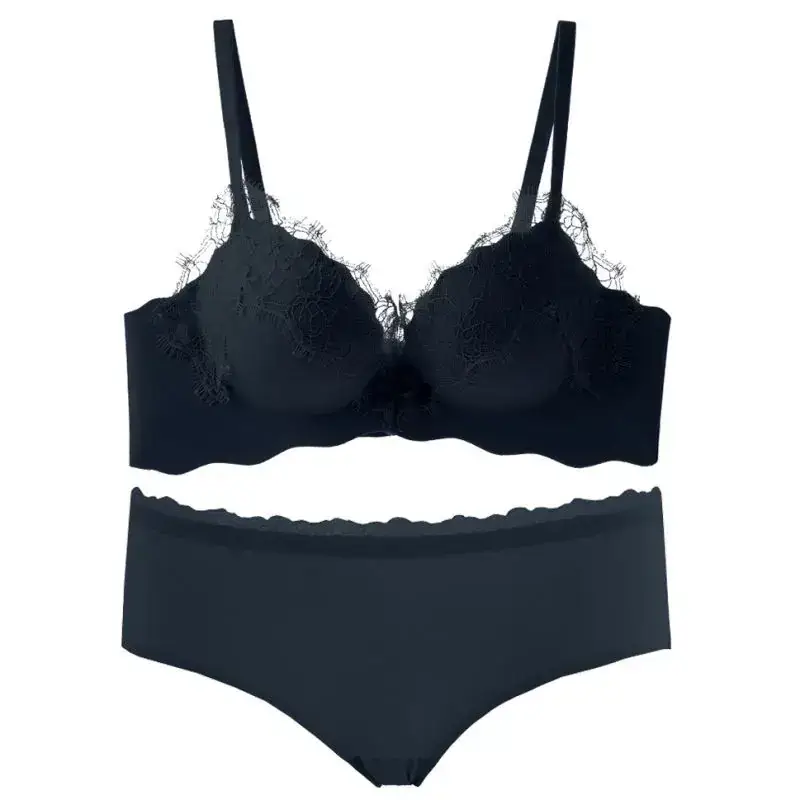 French Style Lace Underwear Women's Small Chest Push-up No Steel Ring One-piece - Image 6