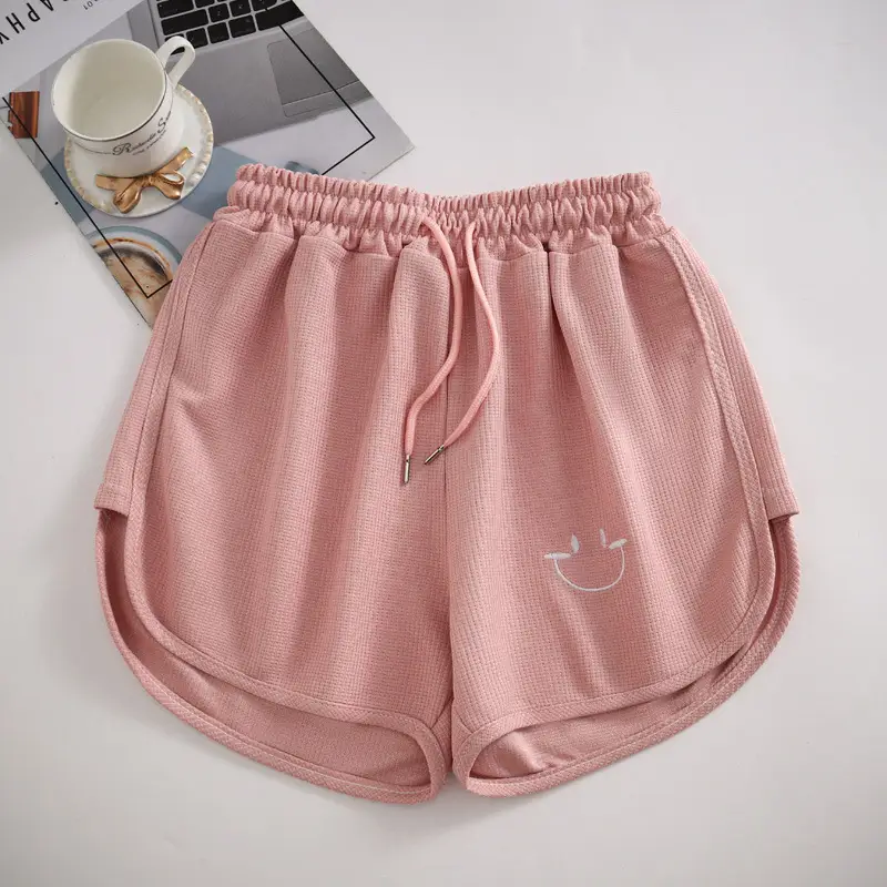 Women Waffle Knit Shorts 2025 Summer Loose Fit