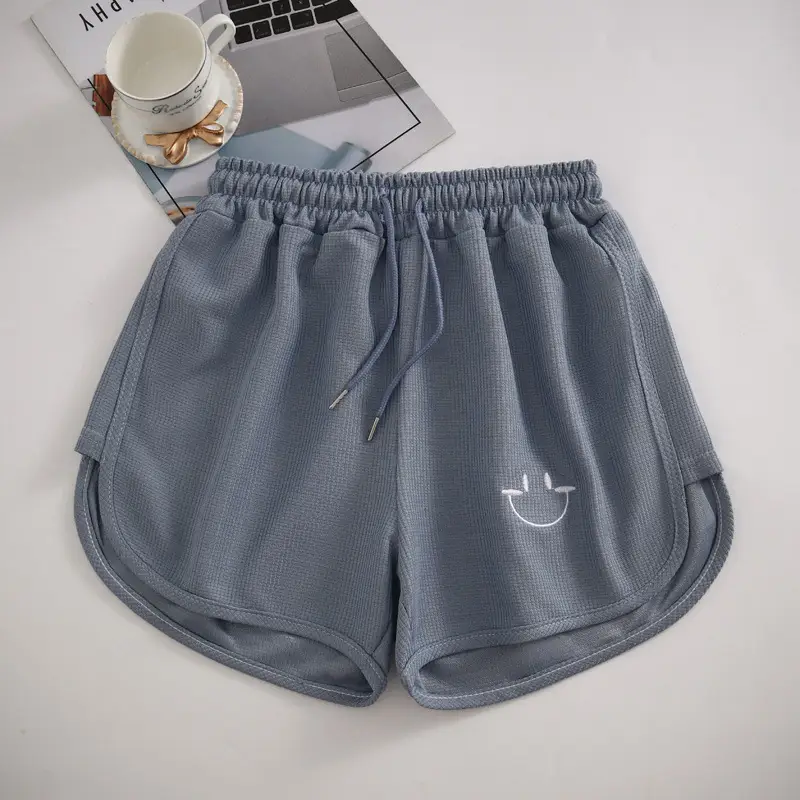 Women Waffle Knit Shorts 2025 Summer Loose Fit