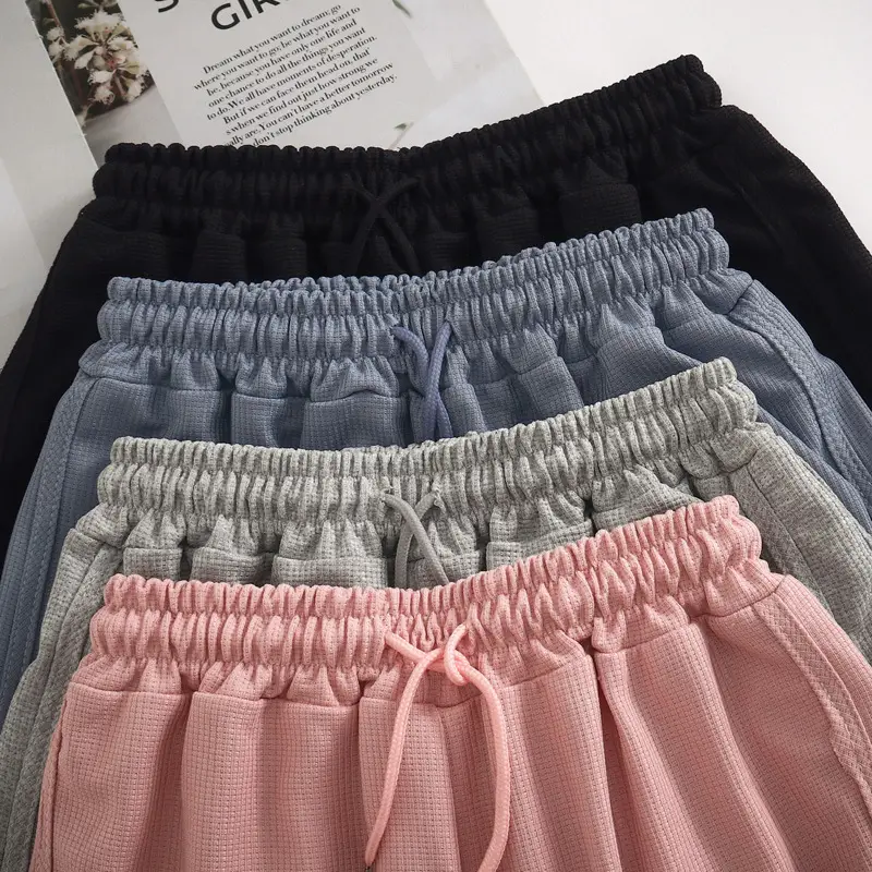 Women Waffle Knit Shorts 2025 Summer Loose Fit — feature 14