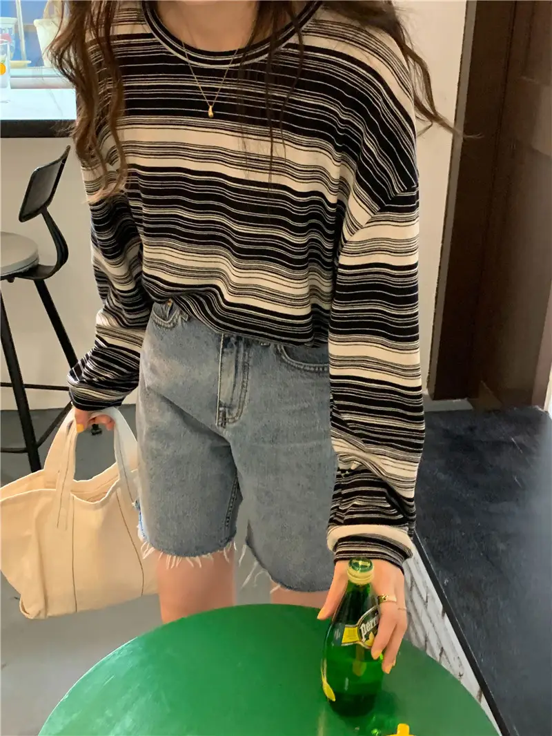 Women Striped Long Sleeve T-Shirt Autumn 2024 — feature 10