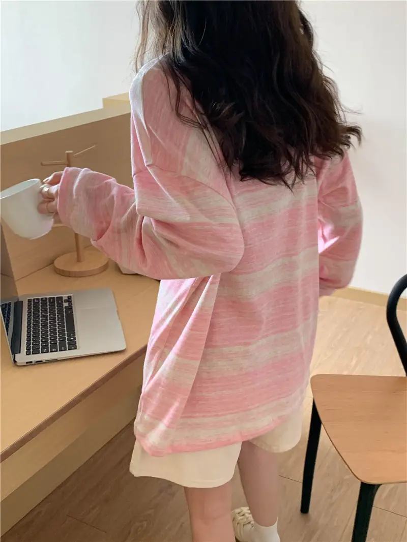 Women Striped Long Sleeve T-Shirt Autumn 2024 — feature 25