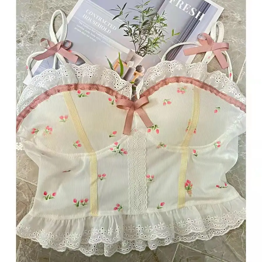 White Floral Slim Fit Corset for Women Spring Summer 2023 - Image 5