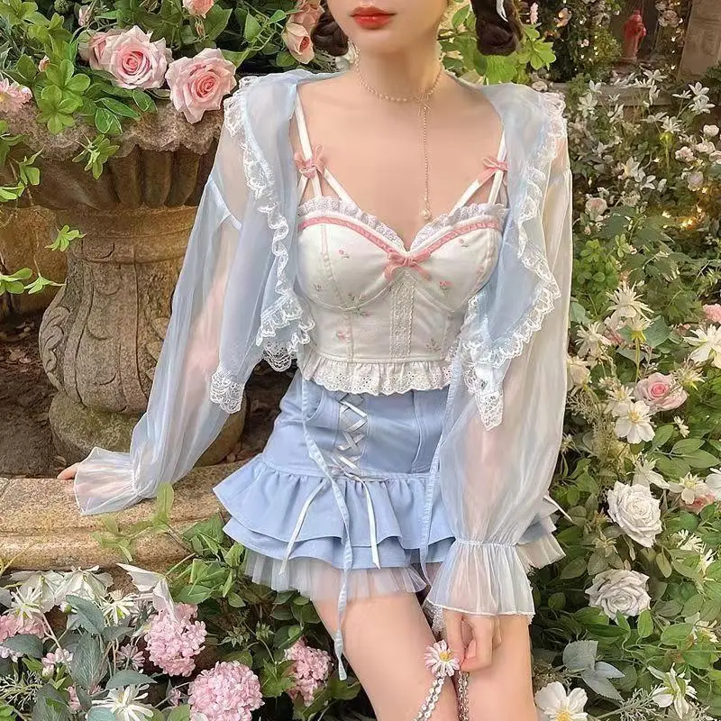 White Floral Slim Fit Corset for Women Spring Summer 2023 - Image 2