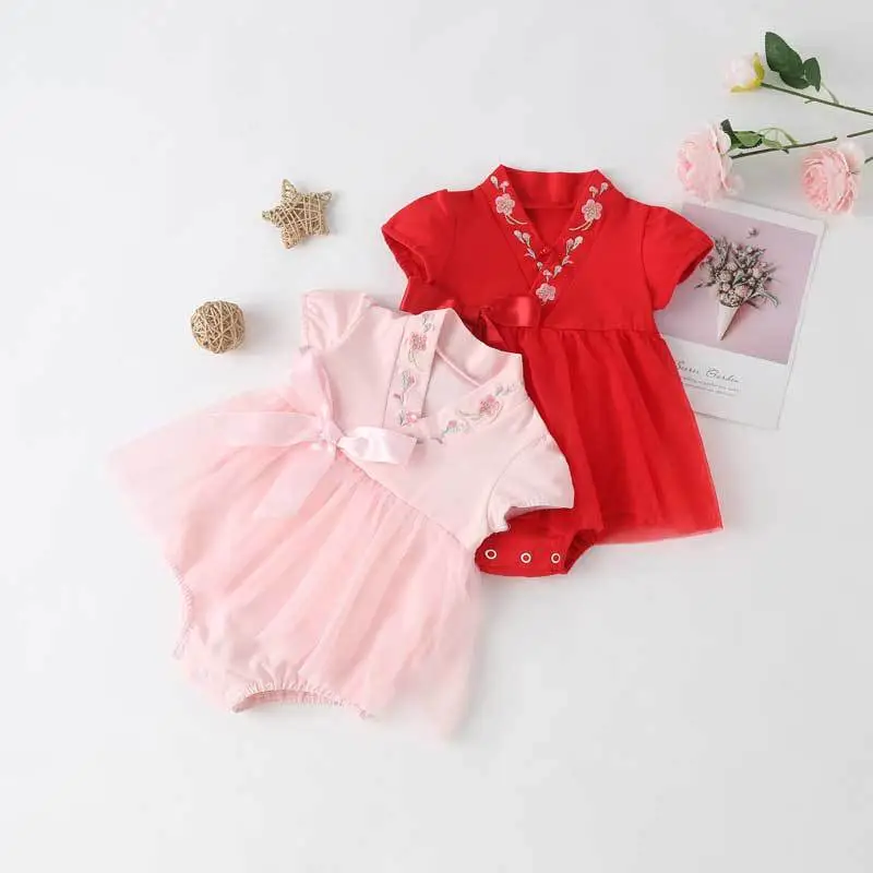 2025 Summer Mesh Embroidered Collar Girls' Fart Wrap - Image 6