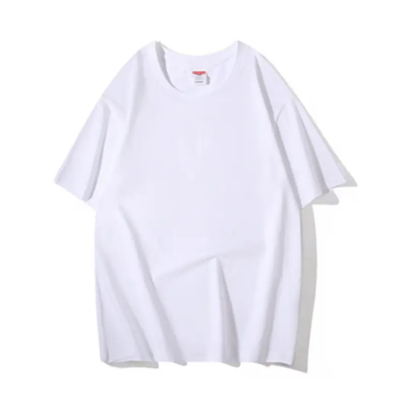 Men Cotton T-Shirt Red Loose Crewneck Short Sleeve - Image 10