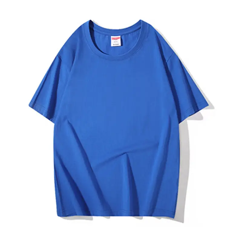 Men Cotton T-Shirt Red Loose Crewneck Short Sleeve - Image 2
