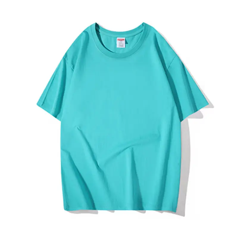 Men Cotton T-Shirt Red Loose Crewneck Short Sleeve - Image 3