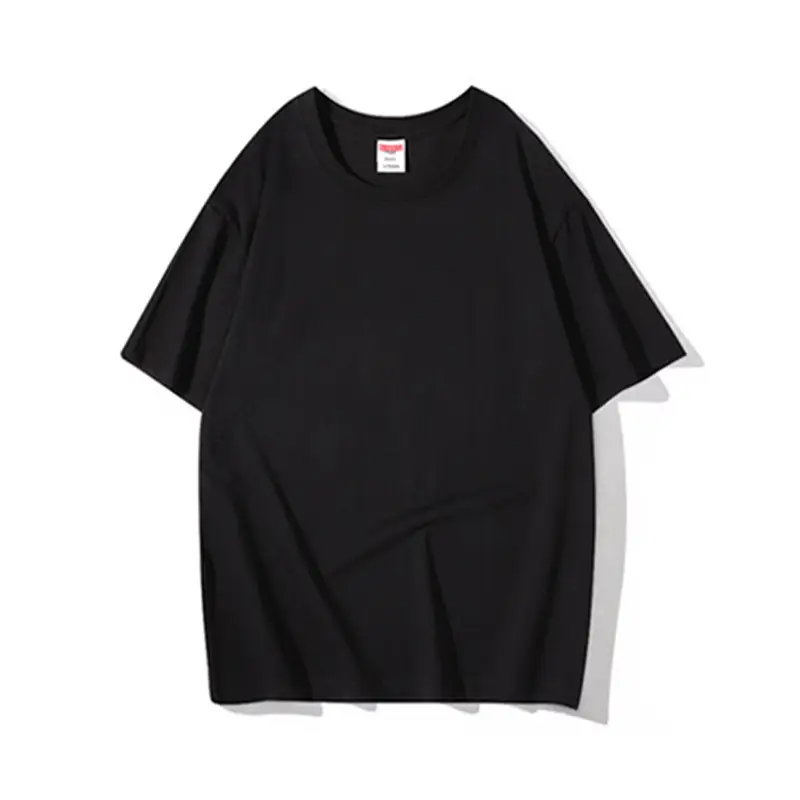 Men Cotton T-Shirt Red Loose Crewneck Short Sleeve - Image 4