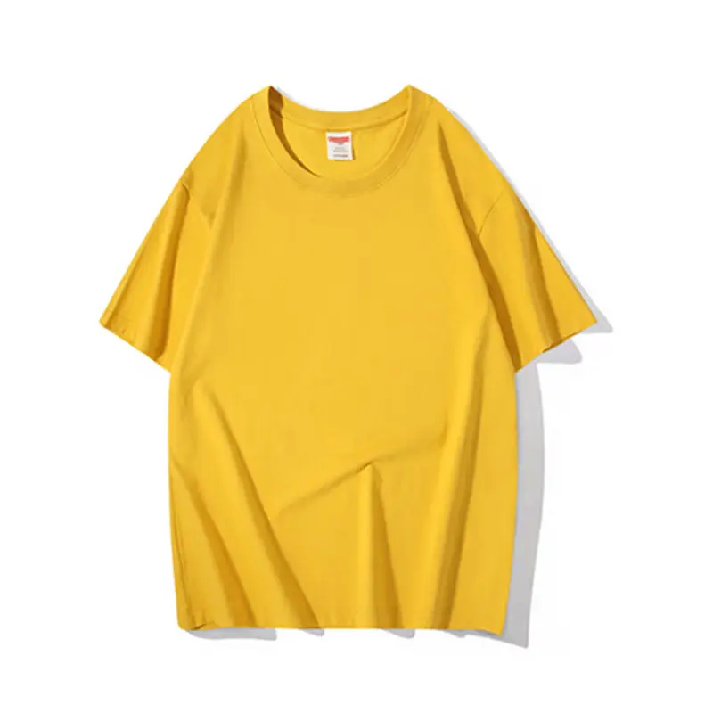 Men Cotton T-Shirt Red Loose Crewneck Short Sleeve - Image 5