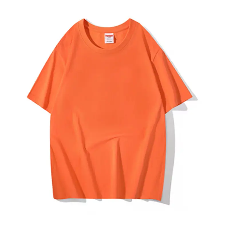 Men Cotton T-Shirt Red Loose Crewneck Short Sleeve - Image 6