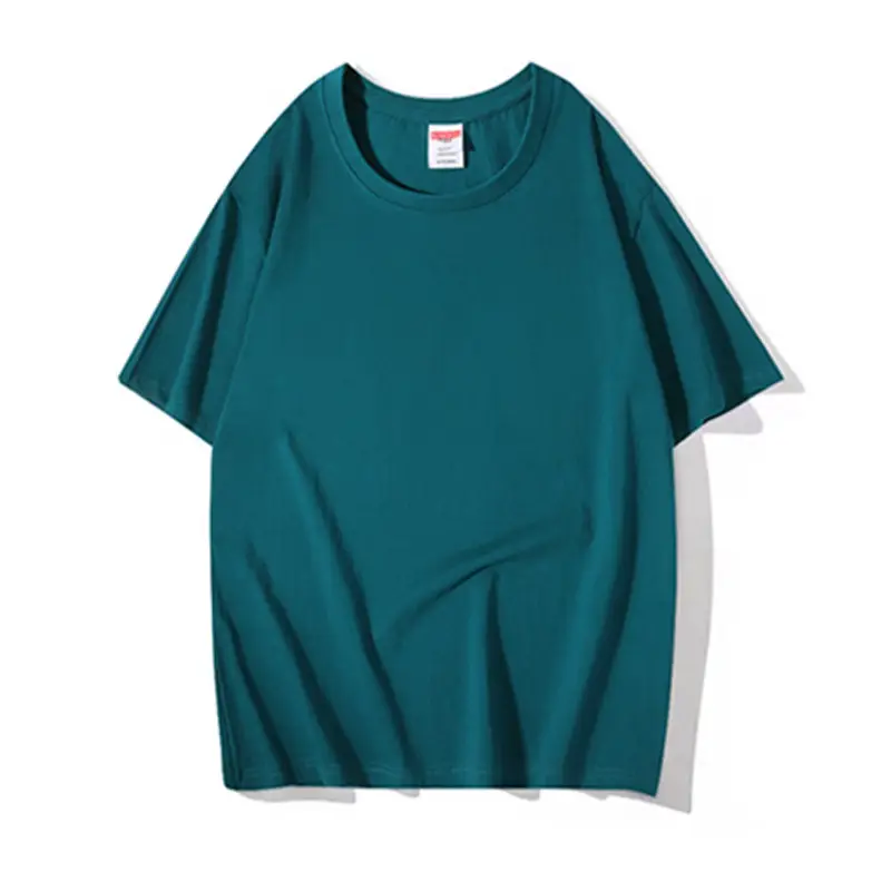 Men Cotton T-Shirt Red Loose Crewneck Short Sleeve - Image 7