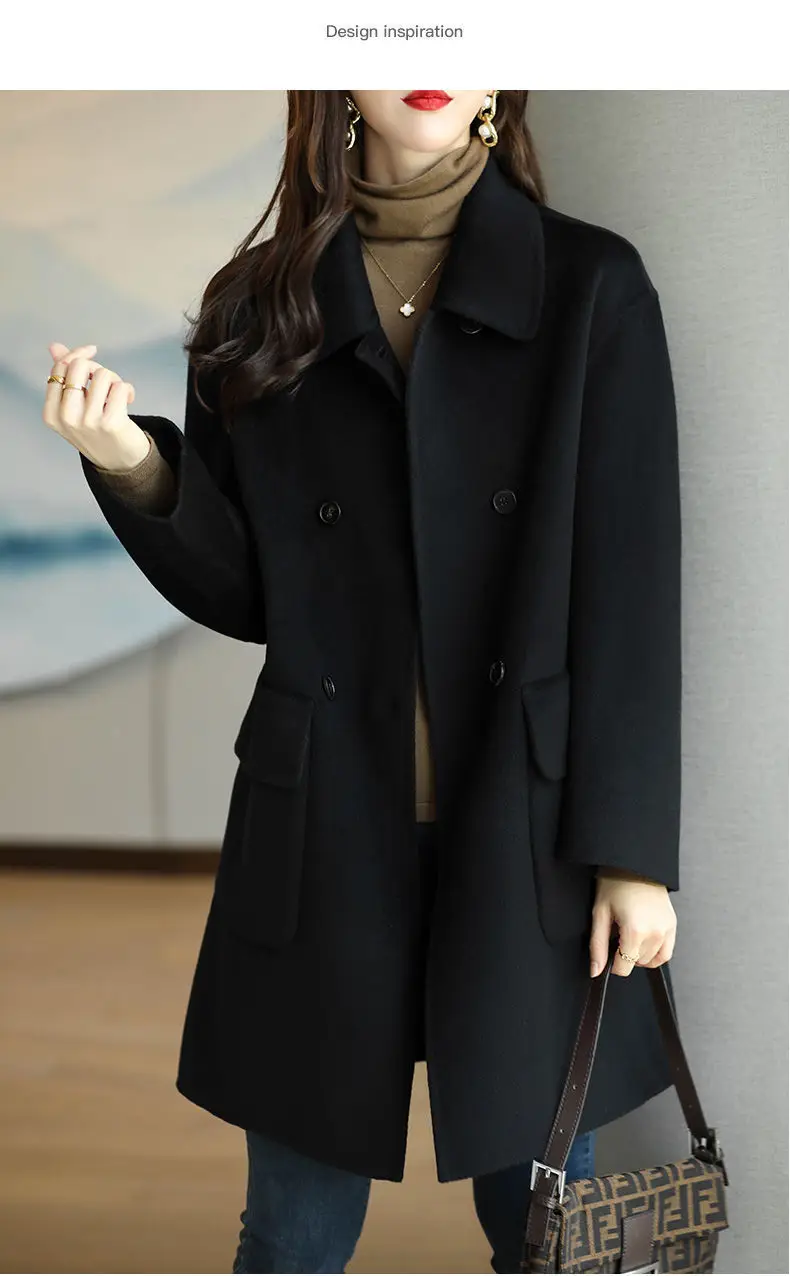 Woolen Coat for Women 2026 New Thickened Korean Style Slim Fit Mid-Length Woolen Coat Foreign Trade Women's Clothing Free Shipping — feature 15