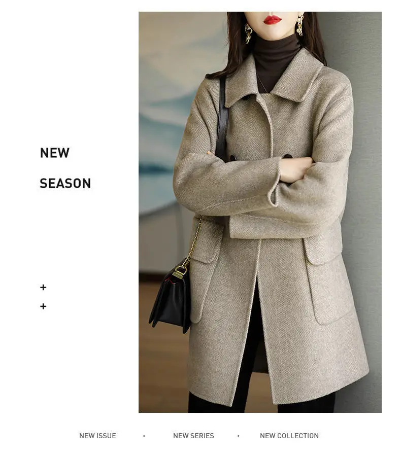 Woolen Coat for Women 2026 New Thickened Korean Style Slim Fit Mid-Length Woolen Coat Foreign Trade Women's Clothing Free Shipping — feature 8