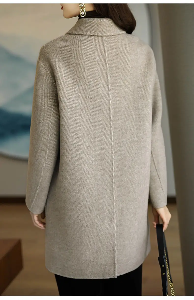 Woolen Coat for Women 2026 New Thickened Korean Style Slim Fit Mid-Length Woolen Coat Foreign Trade Women's Clothing Free Shipping — feature 9