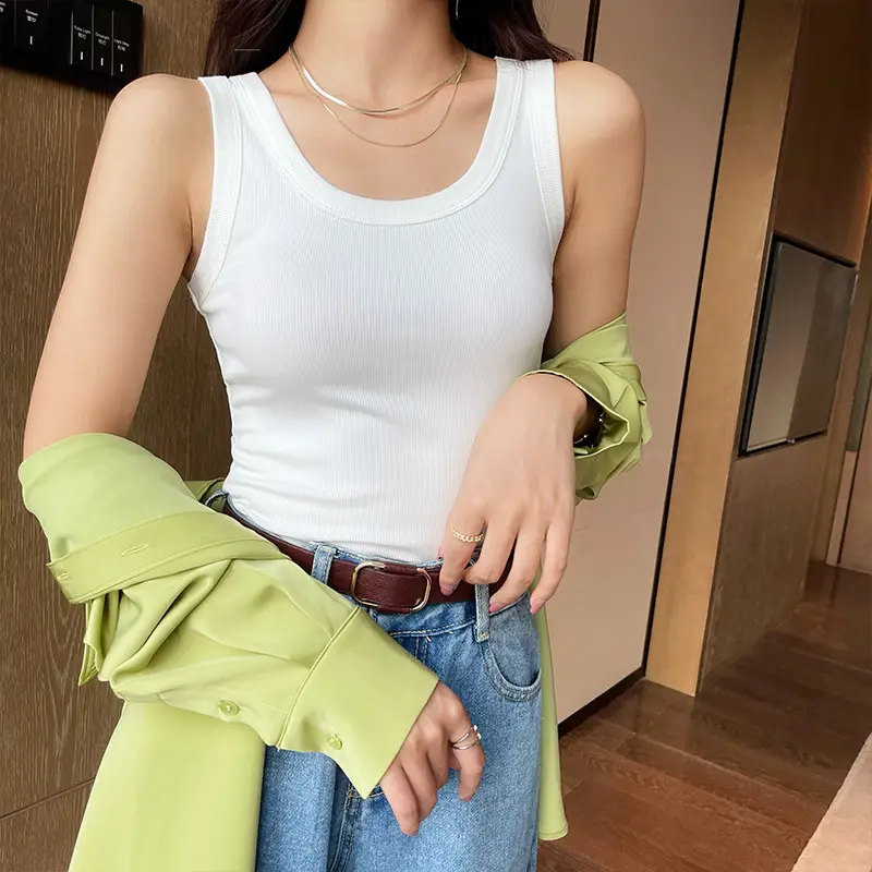 Women's Green Gradient Sleeveless Vest Top - Image 6