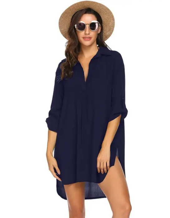 Black Irregular Chiffon Blouse with Lace Skirt Three-Quarter Sleeve