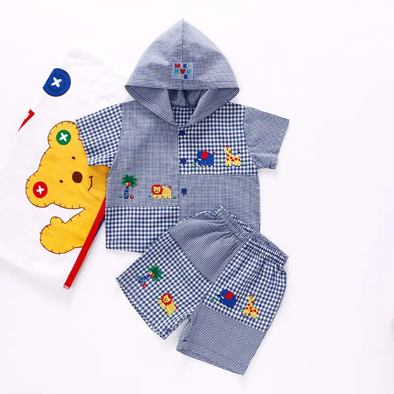 Japanese Style Cartoon Bear Shorts Suit for Kids One Piece - Image 7