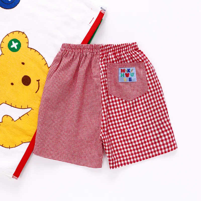 Japanese Style Cartoon Bear Shorts Suit for Kids One Piece - Image 9