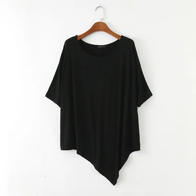 Women Black Loose Fit T-Shirt Medium Size - Image 7