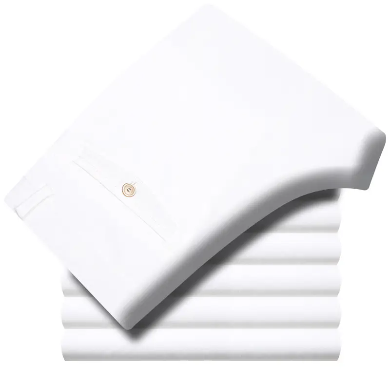 Pure Cotton Thin Waist Pants for Men White - Image 15
