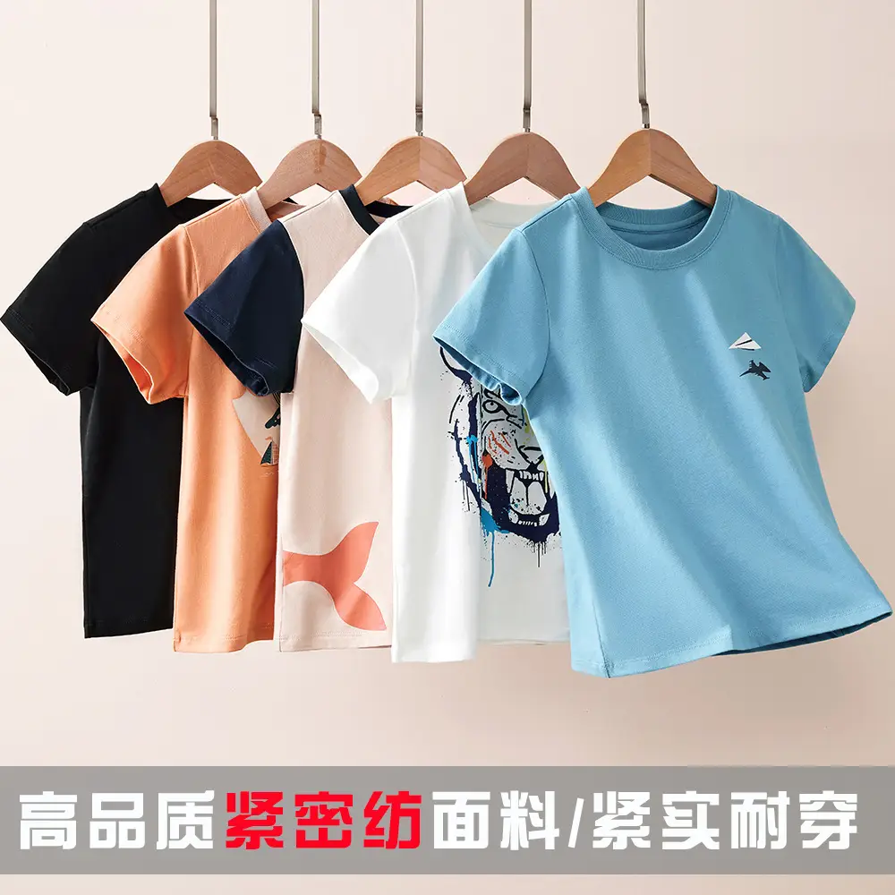 Boys Korean Printed T-Shirt Pure Cotton Short Sleeve - Image 6