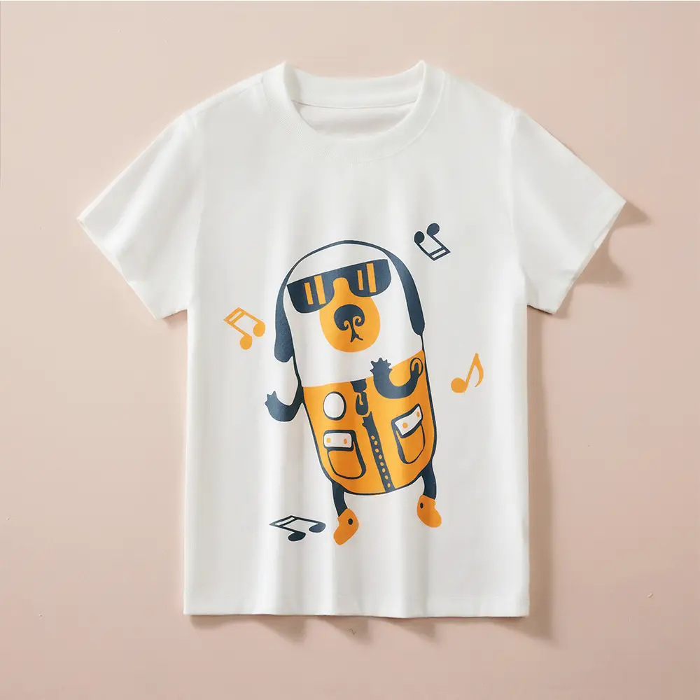 Boys Korean Printed T-Shirt Pure Cotton Short Sleeve - Image 3