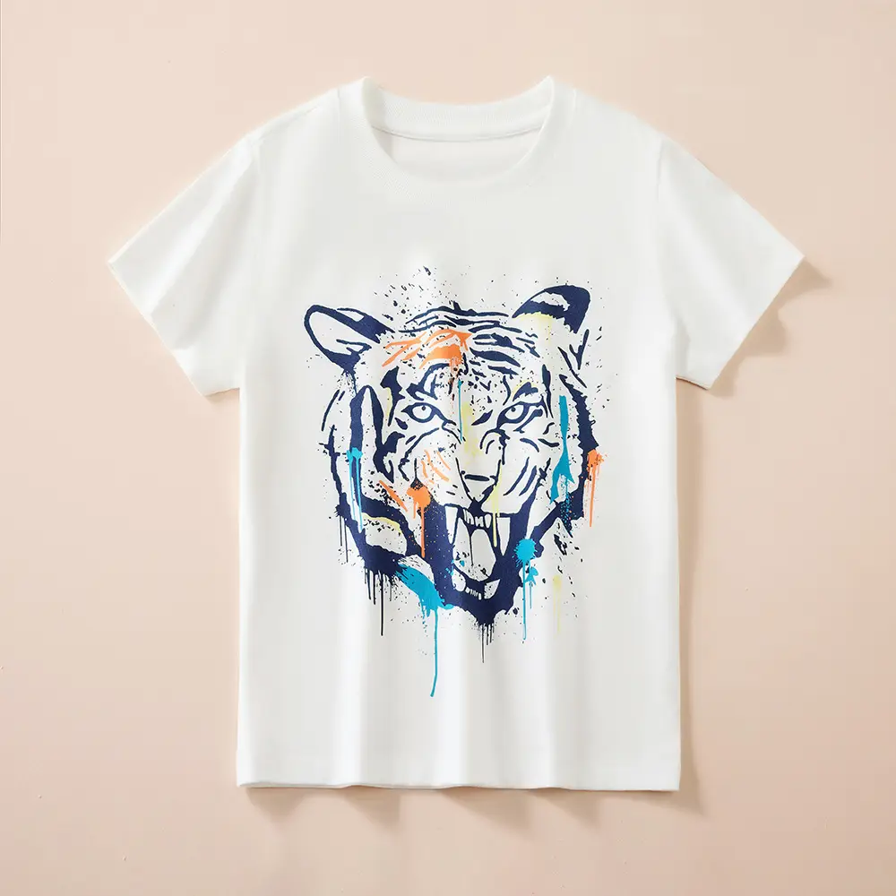 Boys Korean Printed T-Shirt Pure Cotton Short Sleeve - Image 5