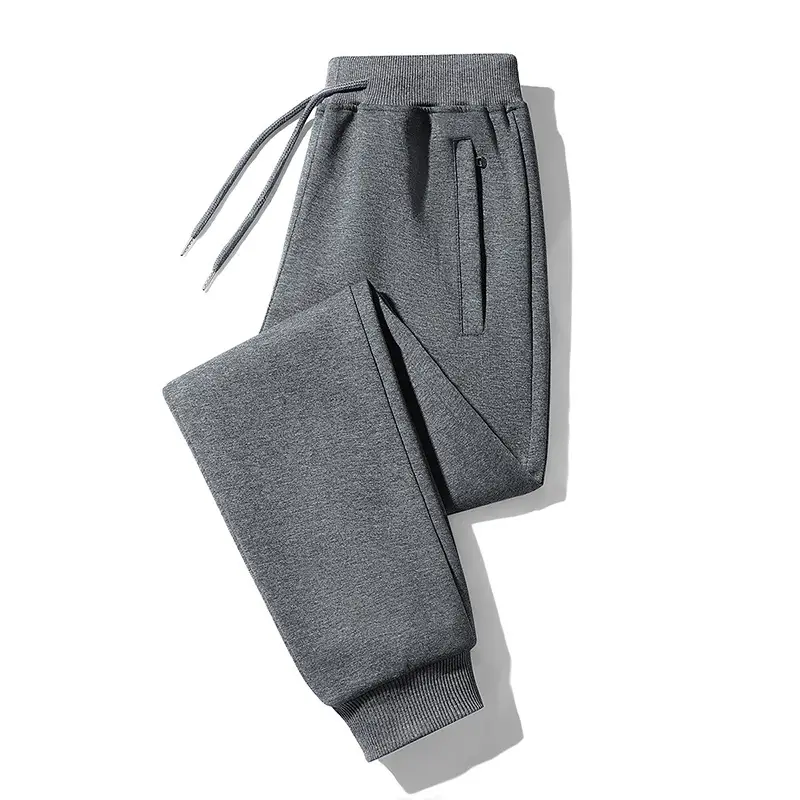 Spring and Autumn Solid Color Cotton Sweatpants for Men, Casual Pants, Plus Size Loose Straight-Leg Jogger Pants