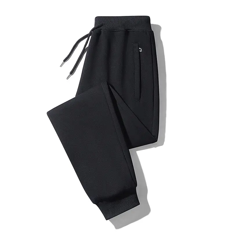 Spring and Autumn Solid Color Cotton Sweatpants for Men, Casual Pants, Plus Size Loose Straight-Leg Jogger Pants