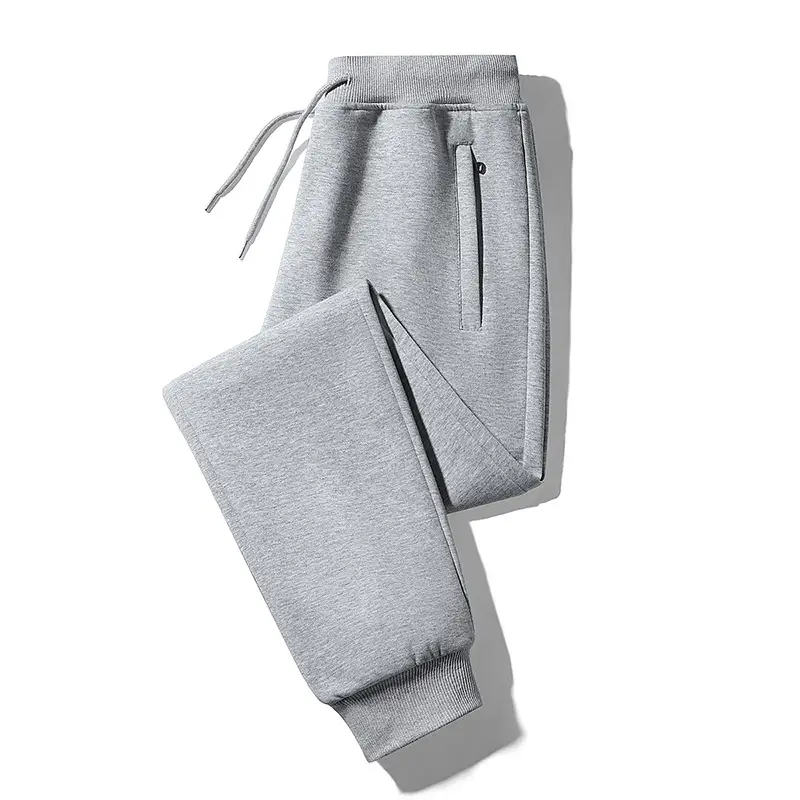 Spring and Autumn Solid Color Cotton Sweatpants for Men, Casual Pants, Plus Size Loose Straight-Leg Jogger Pants