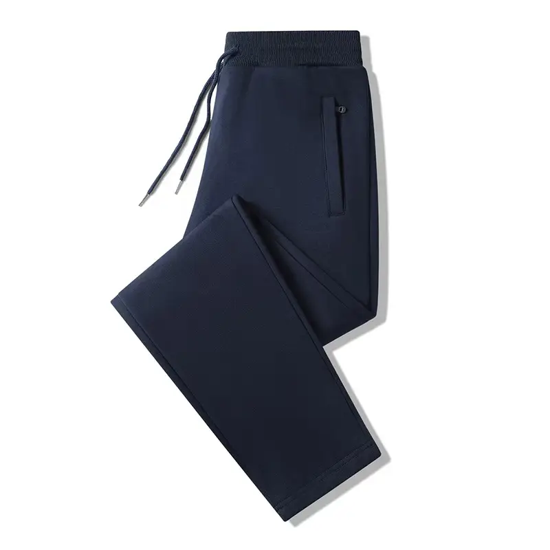 Spring and Autumn Solid Color Cotton Sweatpants for Men, Casual Pants, Plus Size Loose Straight-Leg Jogger Pants