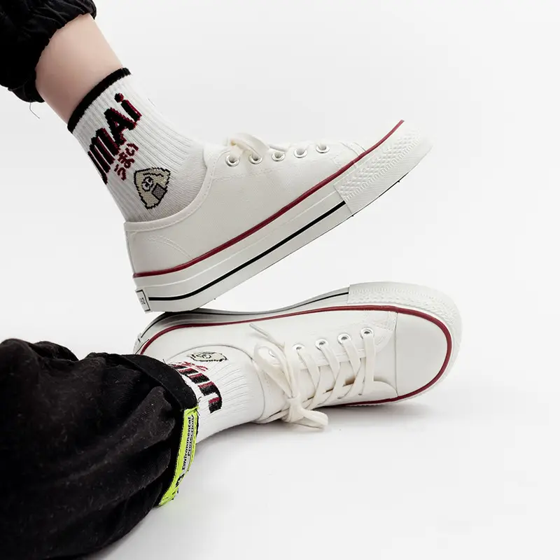 Women's Black Canvas Sneakers White Sole 2026 - Image 6
