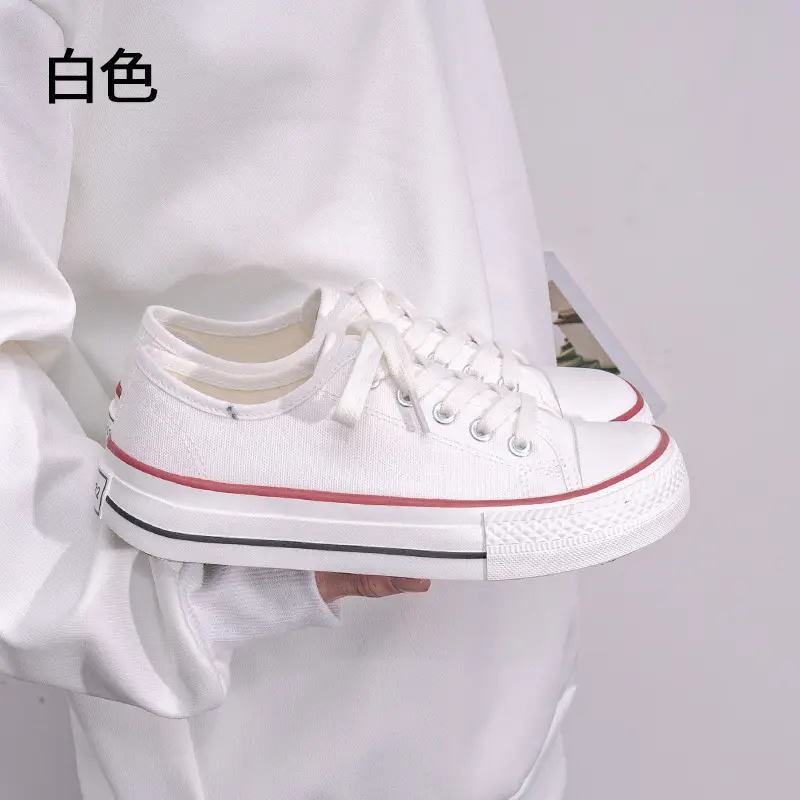 Women's Black Canvas Sneakers White Sole 2026 - Image 2