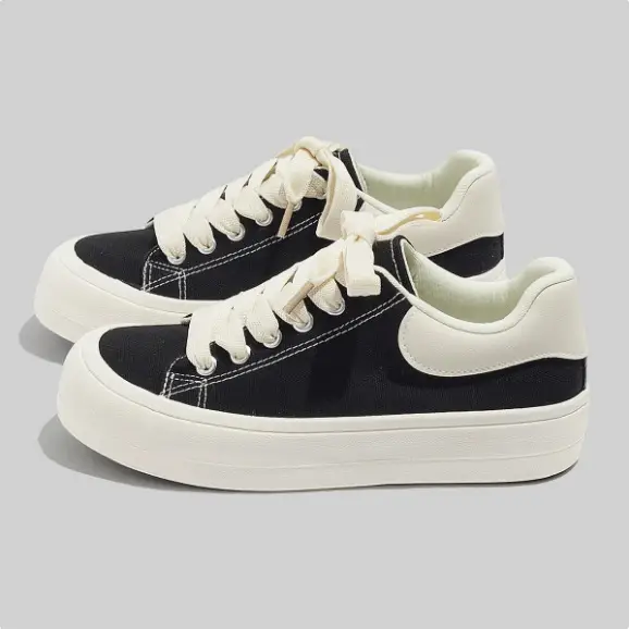 2026 Breathable White Shoes for Women, New Spring and Autumn Versatile Thick-Soled Canvas Shoes, Student Casual Sneakers, Ins Trendy Wholesale - Image 4