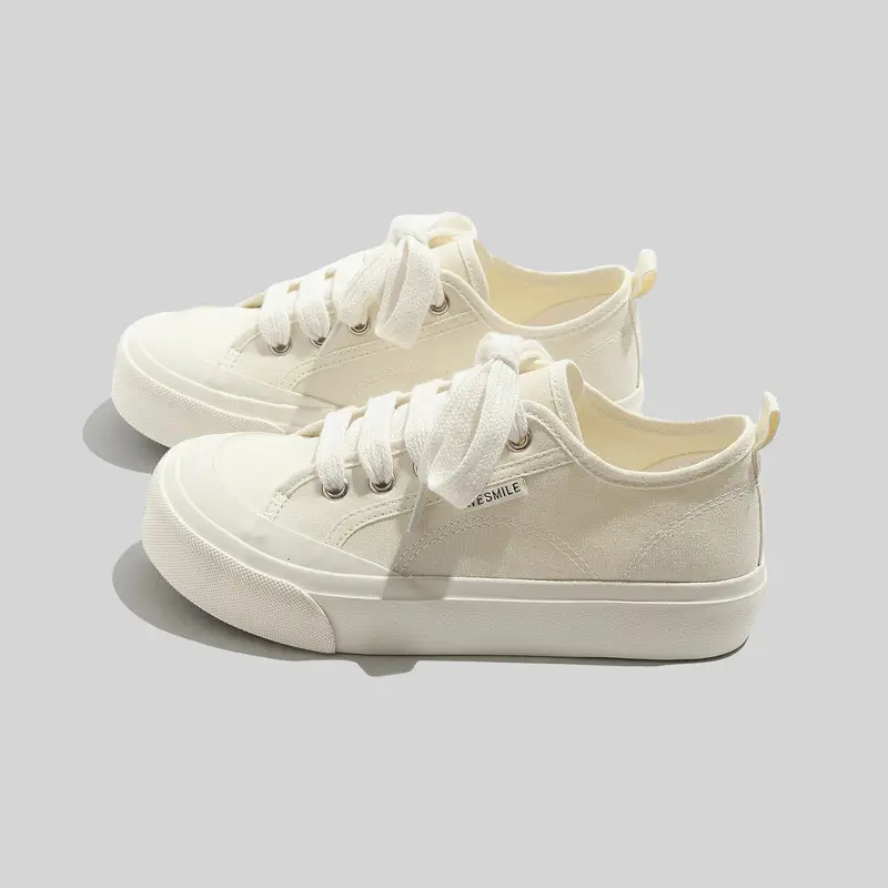 2026 Breathable White Shoes for Women, New Spring and Autumn Versatile Thick-Soled Canvas Shoes, Student Casual Sneakers, Ins Trendy Wholesale - Image 6