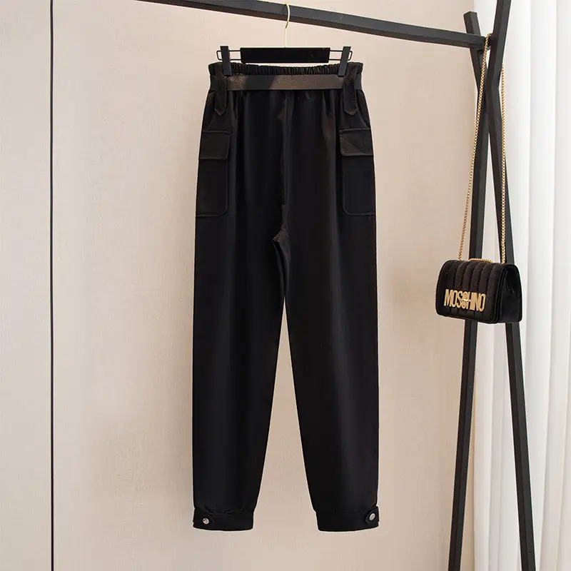 Women Beige Fat Body Jogger Pants Plus Size - Image 5