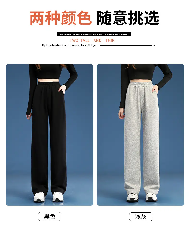 Women Wide Leg Pants White Blended Cotton Spring Fall — feature 8