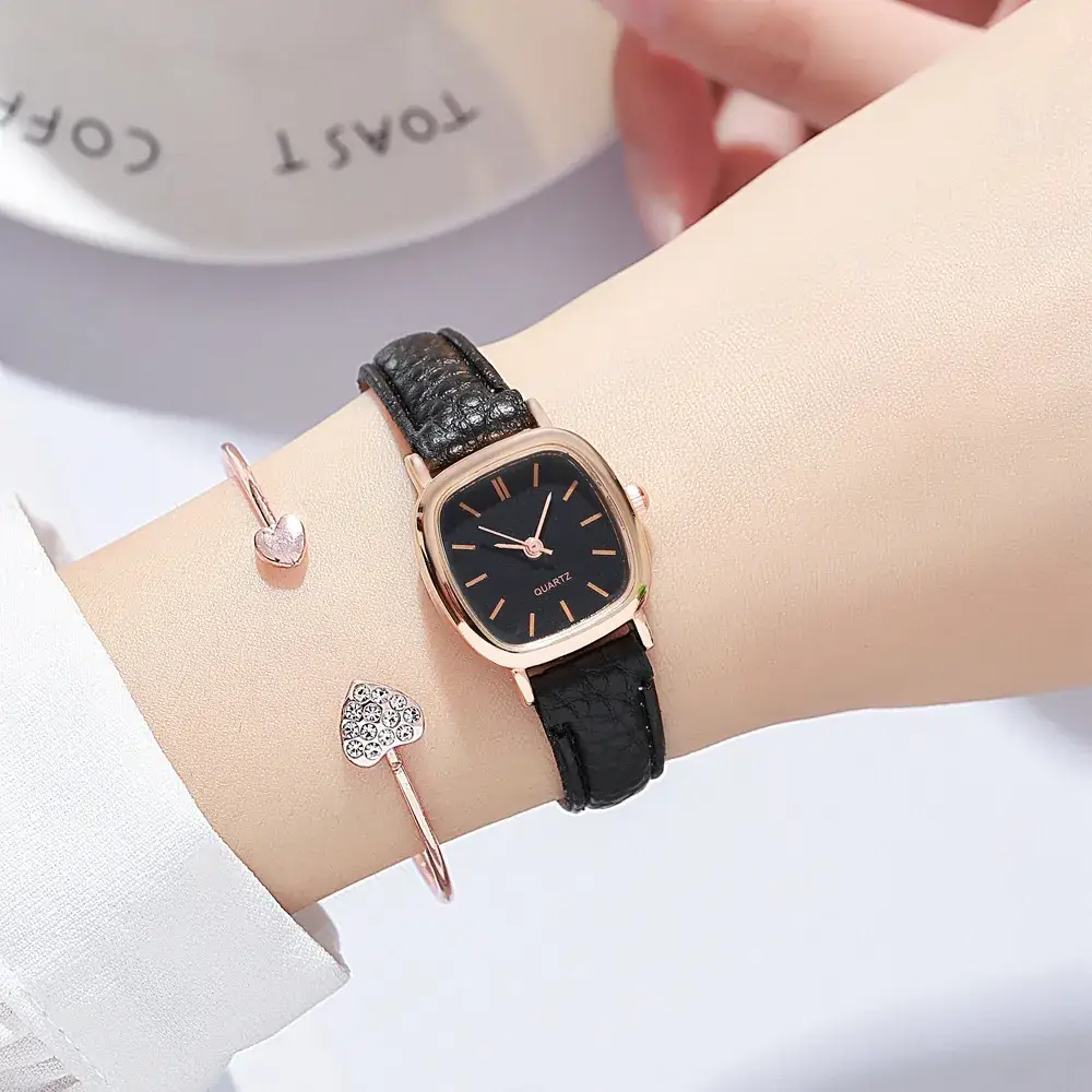 Women's Quartz Watch Brown Leather Band Small Dial - Image 7