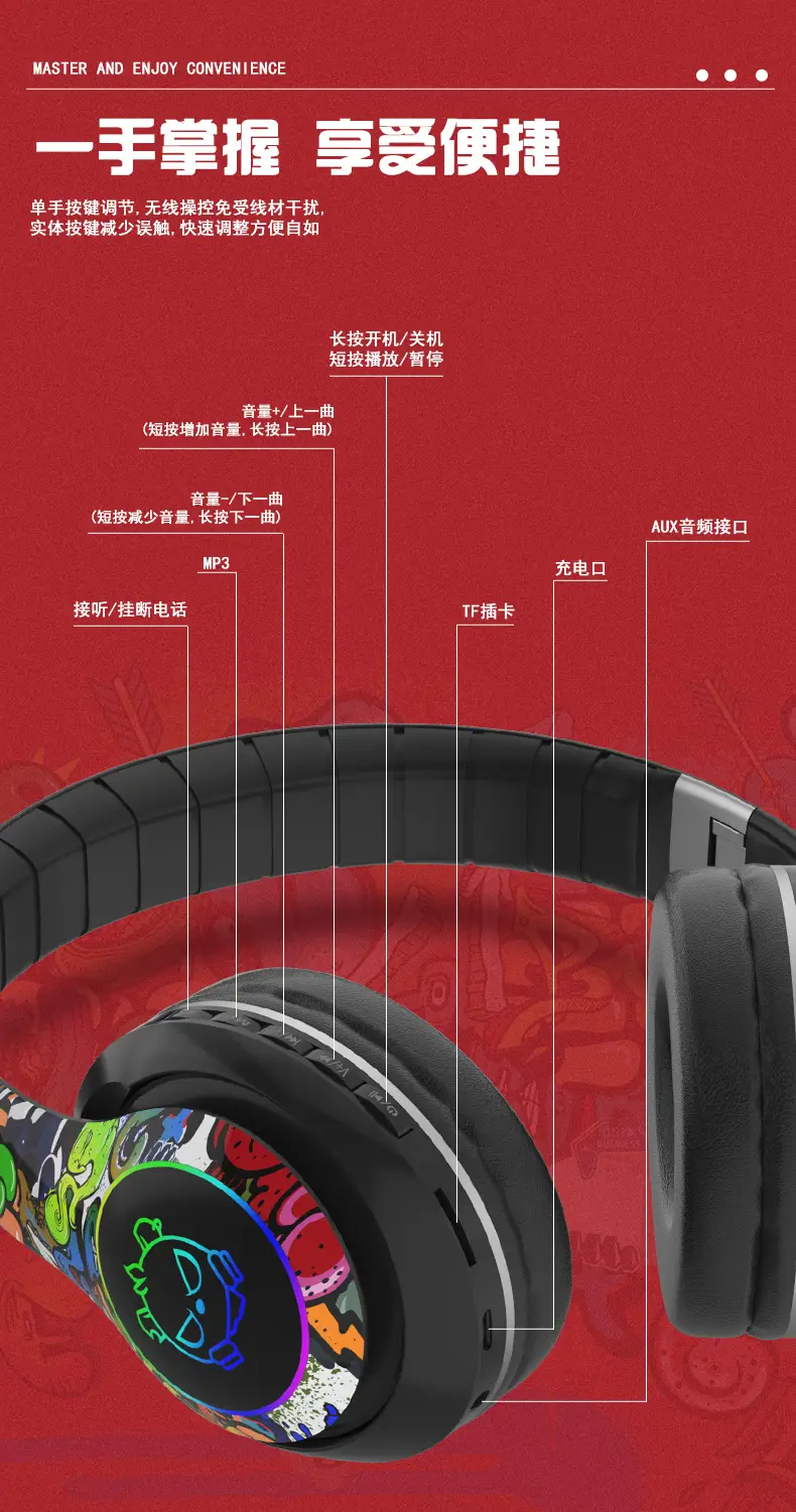 Dr46 Bluetooth Headset with Long Battery & Creative Design — feature 12