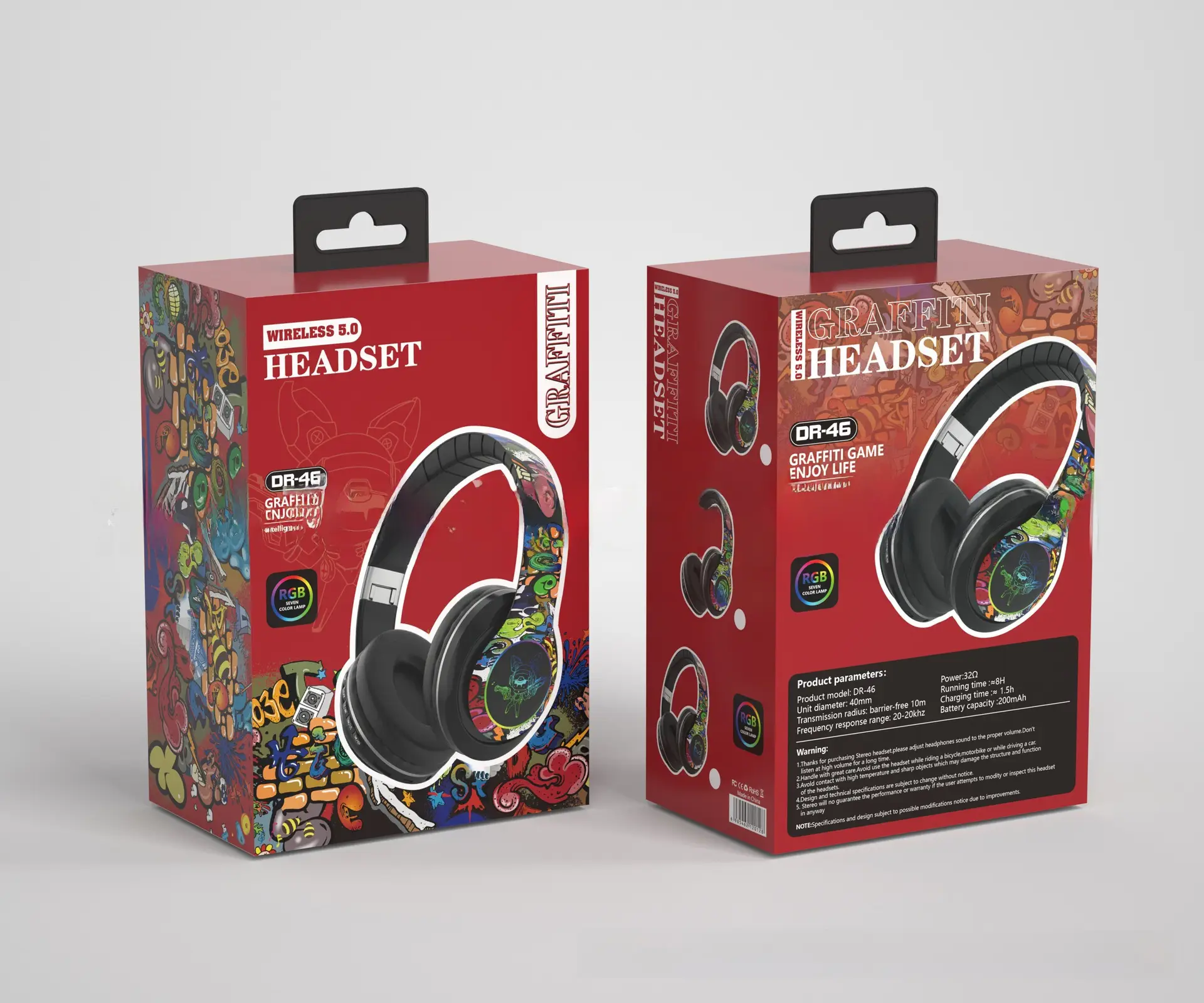 Dr46 Bluetooth Headset with Long Battery & Creative Design