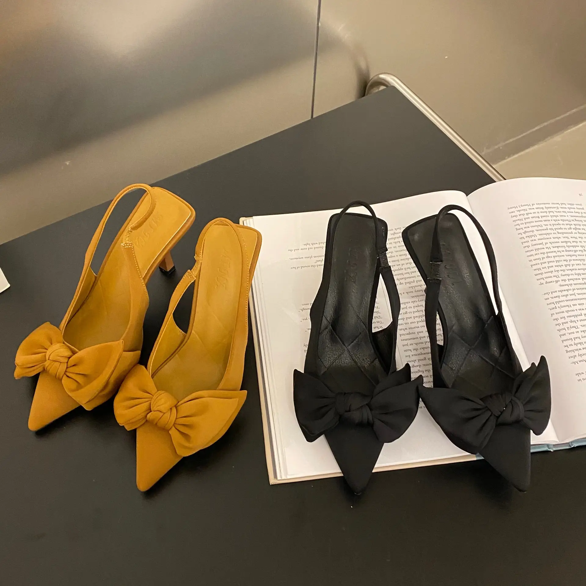 Black Bow Stiletto Heels for Women 2023 - Image 5