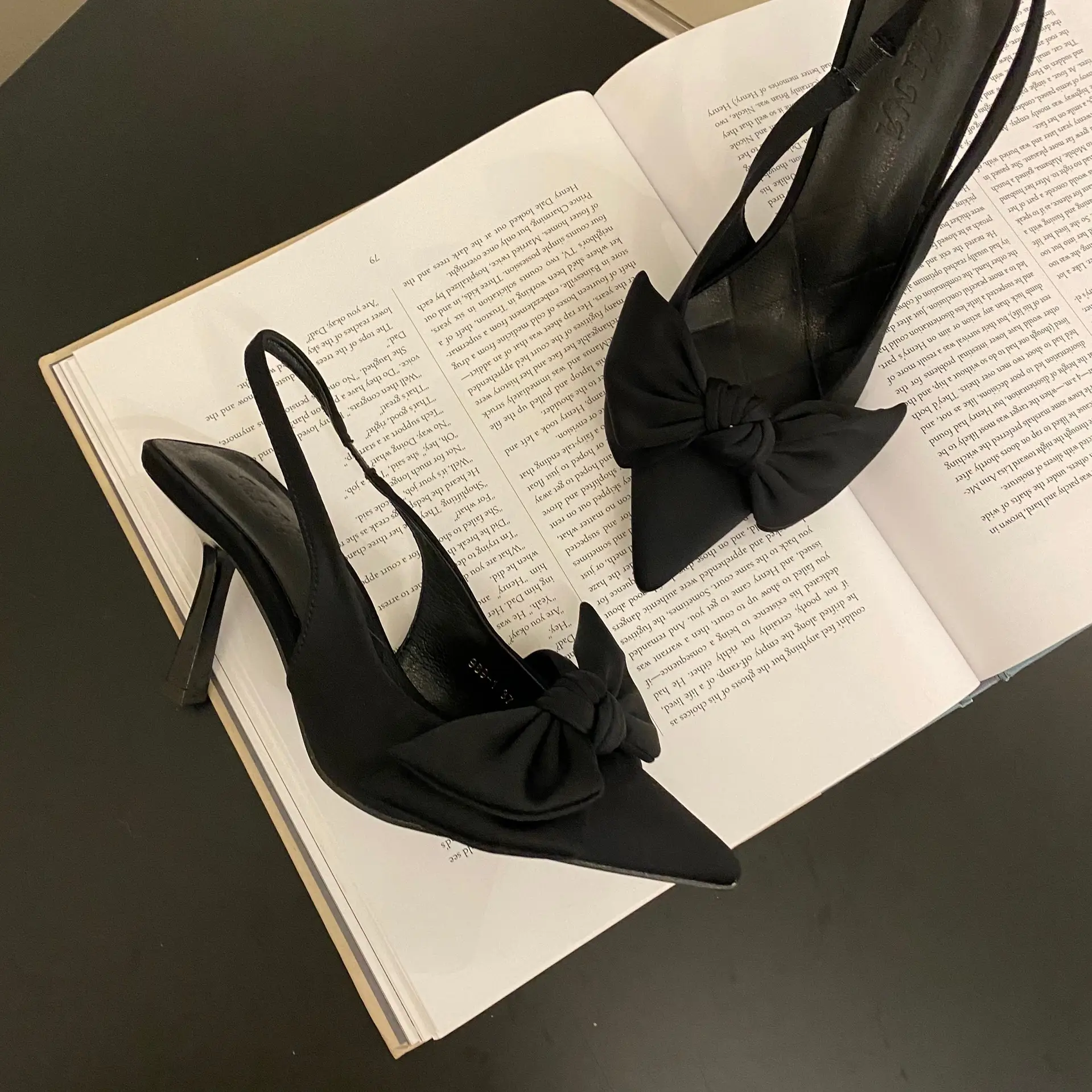 Black Bow Stiletto Heels for Women 2023 - Image 6