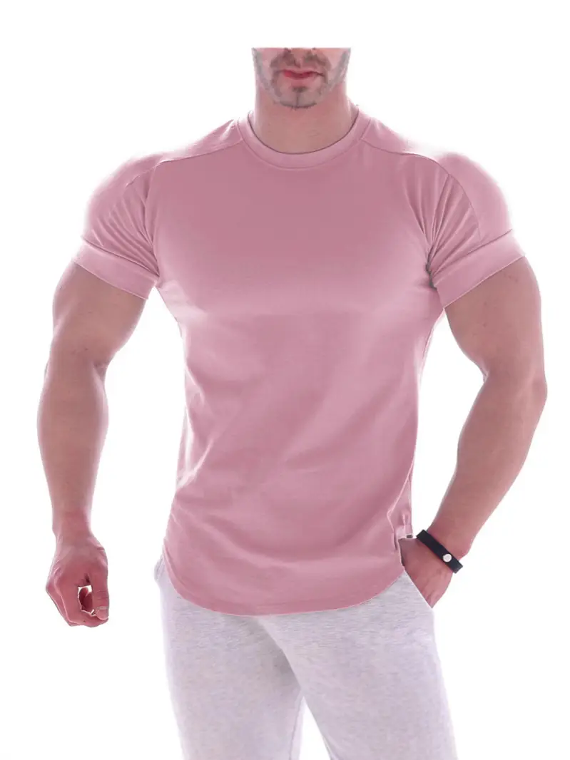 Men's Yellow Stretch T-Shirt Summer Sports Running - Image 14