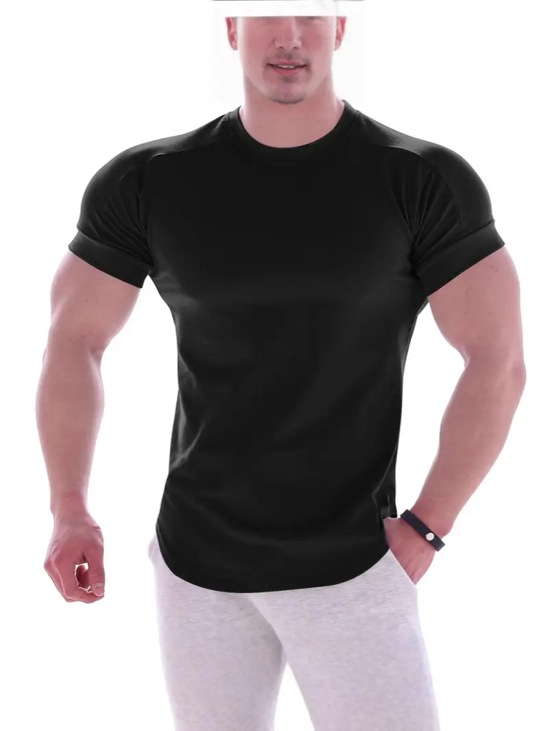 Men's Yellow Stretch T-Shirt Summer Sports Running - Image 15