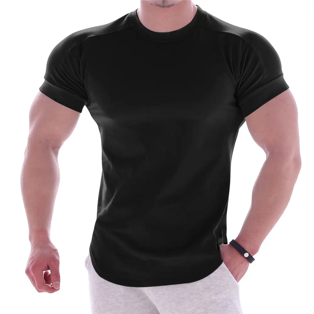 Men's Yellow Stretch T-Shirt Summer Sports Running - Image 6
