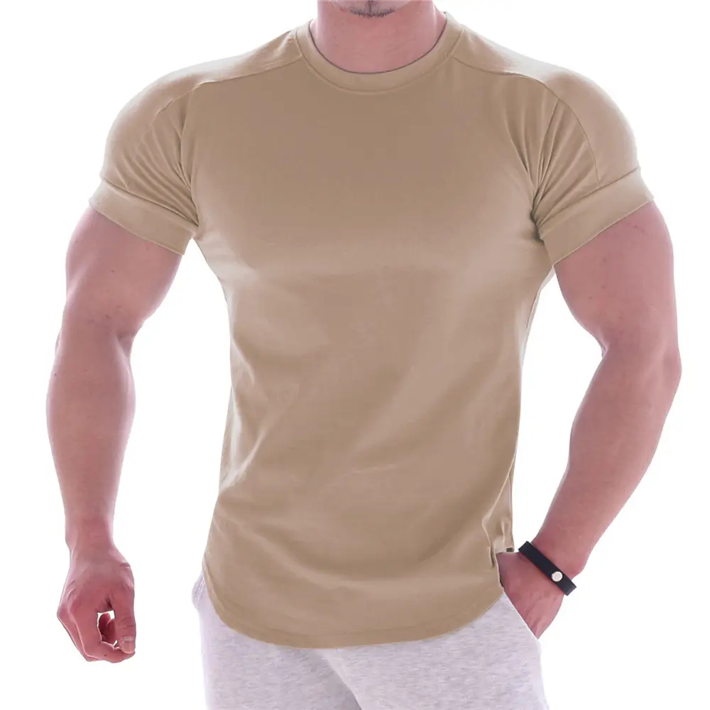 Men's Yellow Stretch T-Shirt Summer Sports Running - Image 9